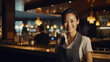 © Kane - Hotel Cafe restaurant waitress welcomes you with a smile