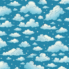 Wall Mural - clouds pattern design background