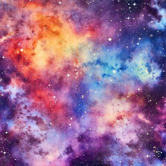 Wall Mural - the cosmos filled with colorful countless stars background