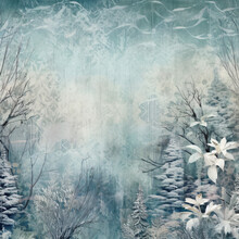 Winter Cool Blue Scrapbook Paper Design Background