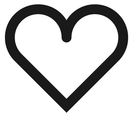 Wall Mural - Romance symbol. Black line love icon. Heart shape