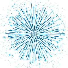 Wall Mural - blue starburst. bright light beam radial pattern