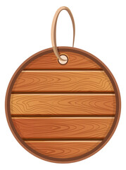 Wall Mural - Round label realistic wooden planks. Empty badge