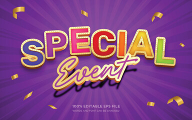 Wall Mural - Special Event 3D editable text style effect	
