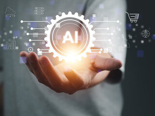 Wall Mural - ai technology, to access business or marketing strategy information future technology changes with a