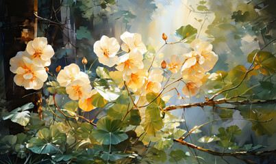 Picture of summer in the forest, flowers close-up.