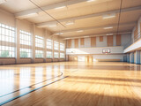 Fototapeta Do przedpokoju - Enjoy teamwork and fitness in the modern school gym - aim for basketball success