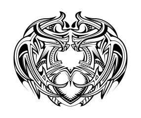 Wall Mural - Abstract black and white polynesian tattoo vector