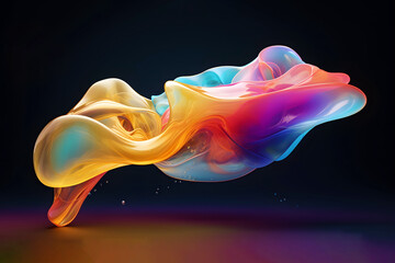 Wall Mural - colorful glossy liquid wave background. 3d and realistic abstract background. generative ai