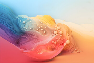 Canvas Print - colorful glossy liquid wave background. 3d and realistic abstract background. generative ai