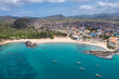 Aerial view of Tarrafal beach in Santiago island in Cape Verde - Cabo Verde