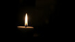 © HecoPhoto - light of a candle in the middle of a dark room negative