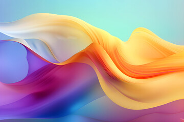 Canvas Print - colorful glossy liquid wave background. 3d and realistic abstract background. generative ai