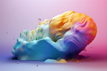 Wall Mural - colorful glossy liquid wave background. 3d and realistic abstract background. generative ai