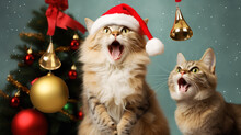 Happy Cats At Christmas