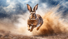 Beautiful  Rabbit Jumping 
