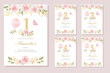 set of invitation cards for the girl's  birthday party. Template for baby shower invitation. one year	
