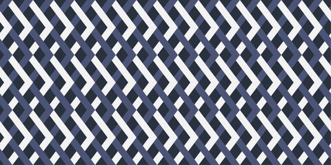 Leinwandbilder - A braided pattern of blue and white diagonal lines. For print, interior, packaging, wallpaper, decoration, stylish design, cups, pillows, notebooks. Geometric repeated pattern.
