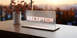 reception stylish modern and minimal frosted glass name tag or place card mockup made of transparent acrylic see through for reception message and table display signs