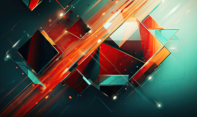 Wall Mural - Abstract background with vibrant squares.