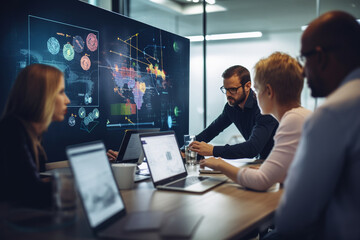 a research team collaborating on the development of advanced ai algorithms, love and creativity with