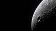 picture of Moon crescent at 2th day of lunation smooth surface with craters and maria visible against a black background 