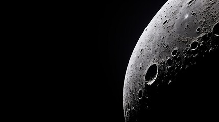 picture of moon crescent at 2th day of lunation smooth surface with craters and maria visible agains