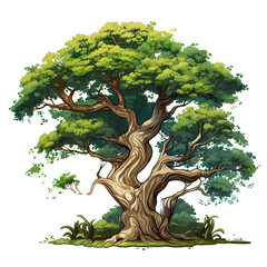 Wall Mural - Rich and beautiful big trees on transparent background PNG
