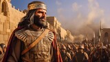 Fototapeta  - ancient garrison of Assyrian warriors