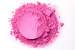 Vibrant rose hued dust, shimmer-free eyeshadow powder yielded on a clear setting.