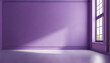 monochrome pastel purple empty room with light from window in modern house wall scene mockup for showcase textured painted wall copyspace