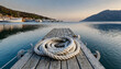 laid back rope on the dock awaiting its maritime purpose