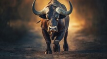 Domestic Buffalo Animal Cape Domestic Safari Illustration Image AI Generated Art