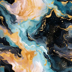 Leinwandbilder - Heavenly Marble Galaxy Pattern