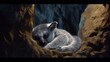 Lemur sleep cave animal national geographic illustration image AI generated art