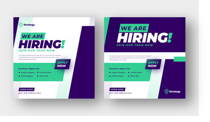 Wall Mural - We are hiring job vacancy social media post, employees needed web banner post template