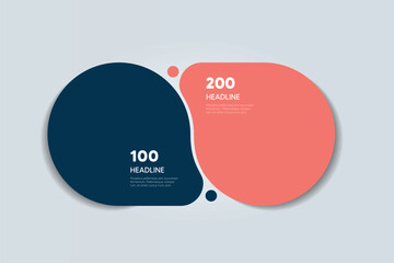 Wall Mural - 2 elements scheme, diagram. two connected circles. infographic template.