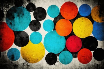 Wall Mural - Grunge background with colorful circles. High resolution photo. Full depth of field