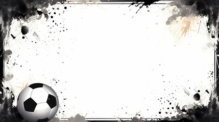 dark frame with soccer theme, border with negative space, empty space