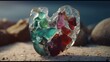 Human heart made seaglass donald verger photographs image AI generated art