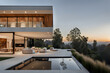 A high hill luxurious residence located in Brentwood, Los angeles. Stylish gentle calming outdoor view
