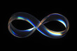 虹色に屈折する透明なメビウスの輪
