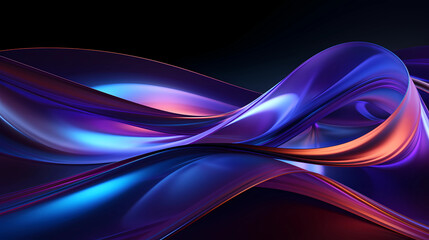 Wall Mural - interwining neon lights in blue and purple