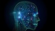 © Cosmic Edge - Digital Intelligence: Human Head with Electronic Circuits, Artificial Intelligence Generative AI
