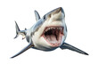 shark isolated on a transparent background, White shark marine predator with big open mouth and teeth. Generative AI