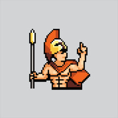 Pixel art illustration Ares. Pixelated Greek Ares. Greek Mythology Ares pixelated for the pixel art game and icon for website and video game. old school retro.