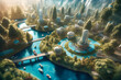 eco-friendly city, ocean , Generative AI, 생성형, 인공지능.