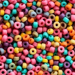 Canvas Print - Close-up image of colorful cereals,seamless image