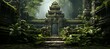 Balinese Hindu style temple. Generative AI technology.	
