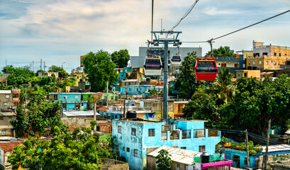 Sticker - Cable car, public transit in Santo Domingo, capital of Dominican Republic